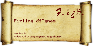 Firling Ágnes névjegykártya